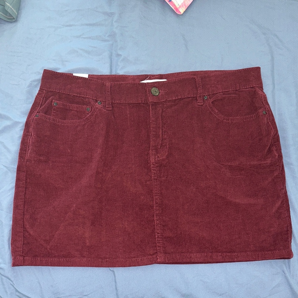 Burgundy Corduroy Skirt